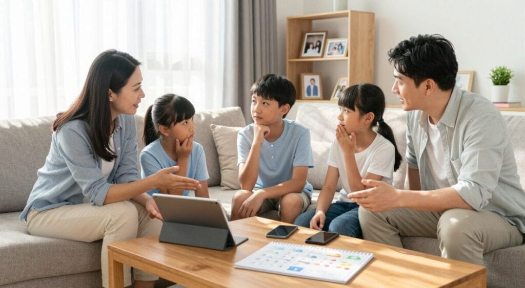 estabelecendo limites para celular e tablet em família