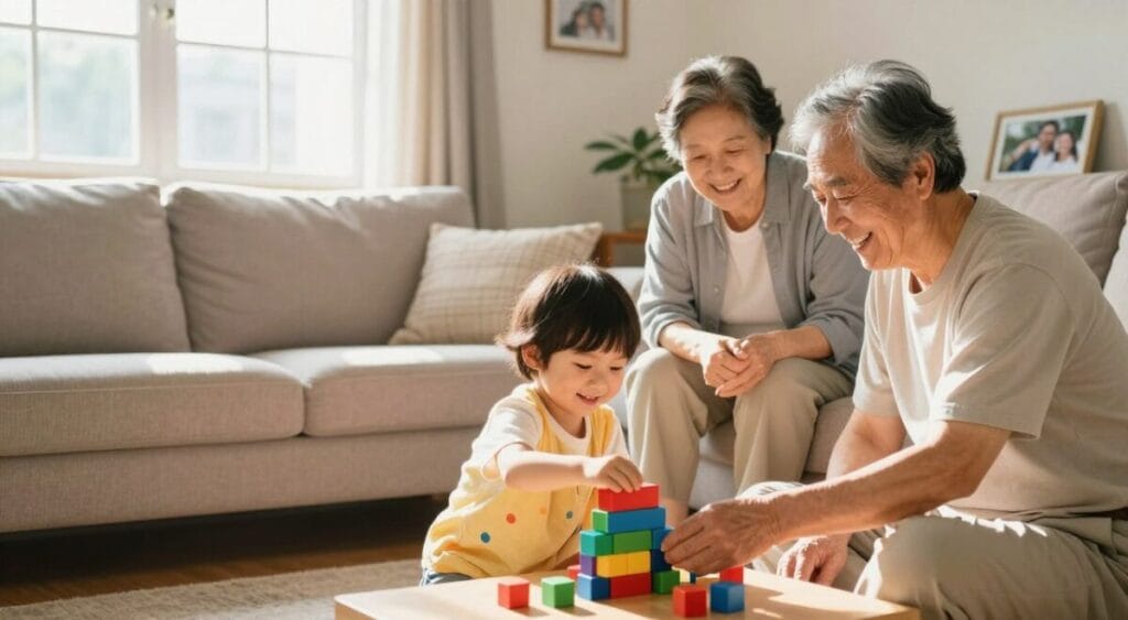 criança ficar em casa com a família com avós criança ficar em casa com a família com avós
